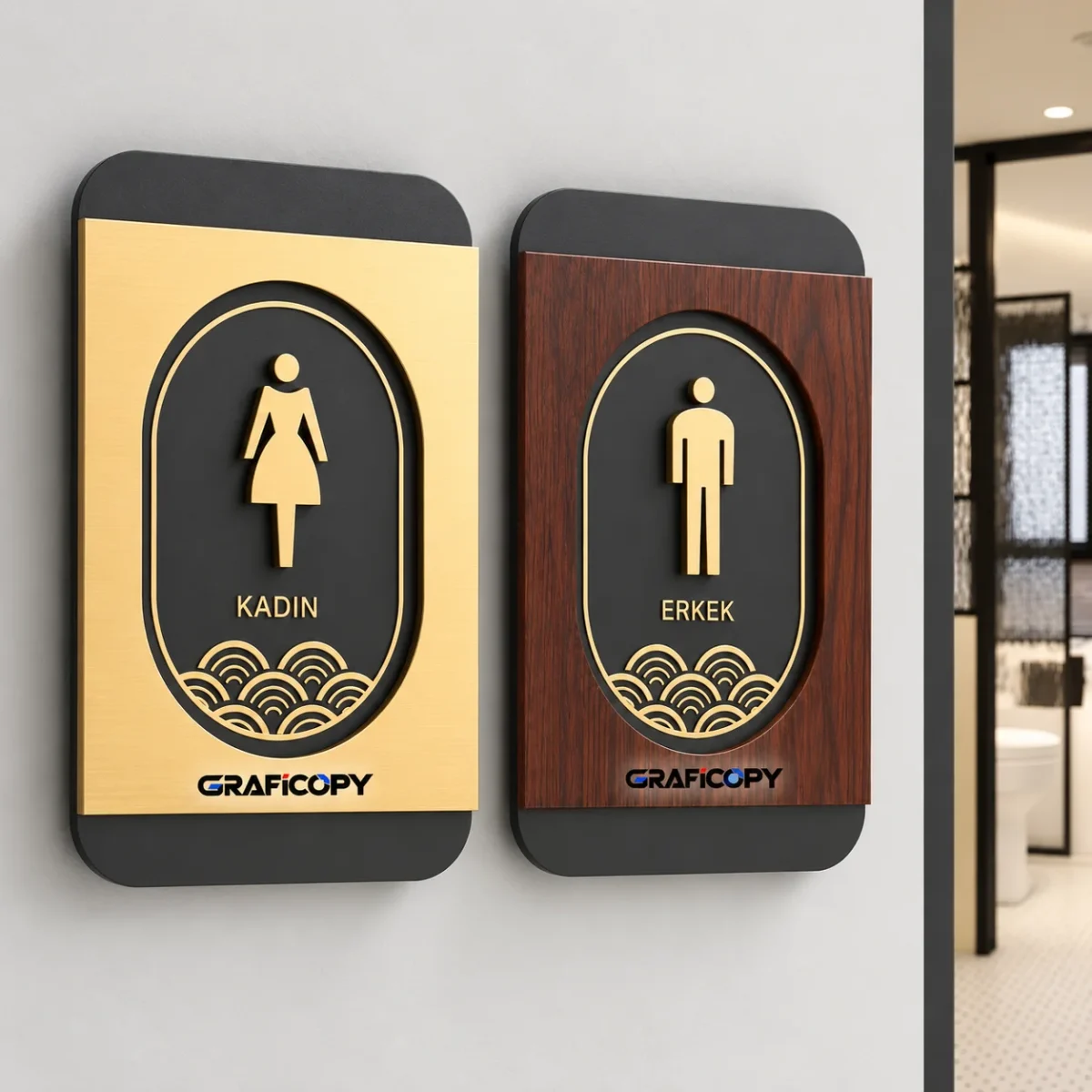 NİŞ Kadın–Erkek WC Tabela Seti