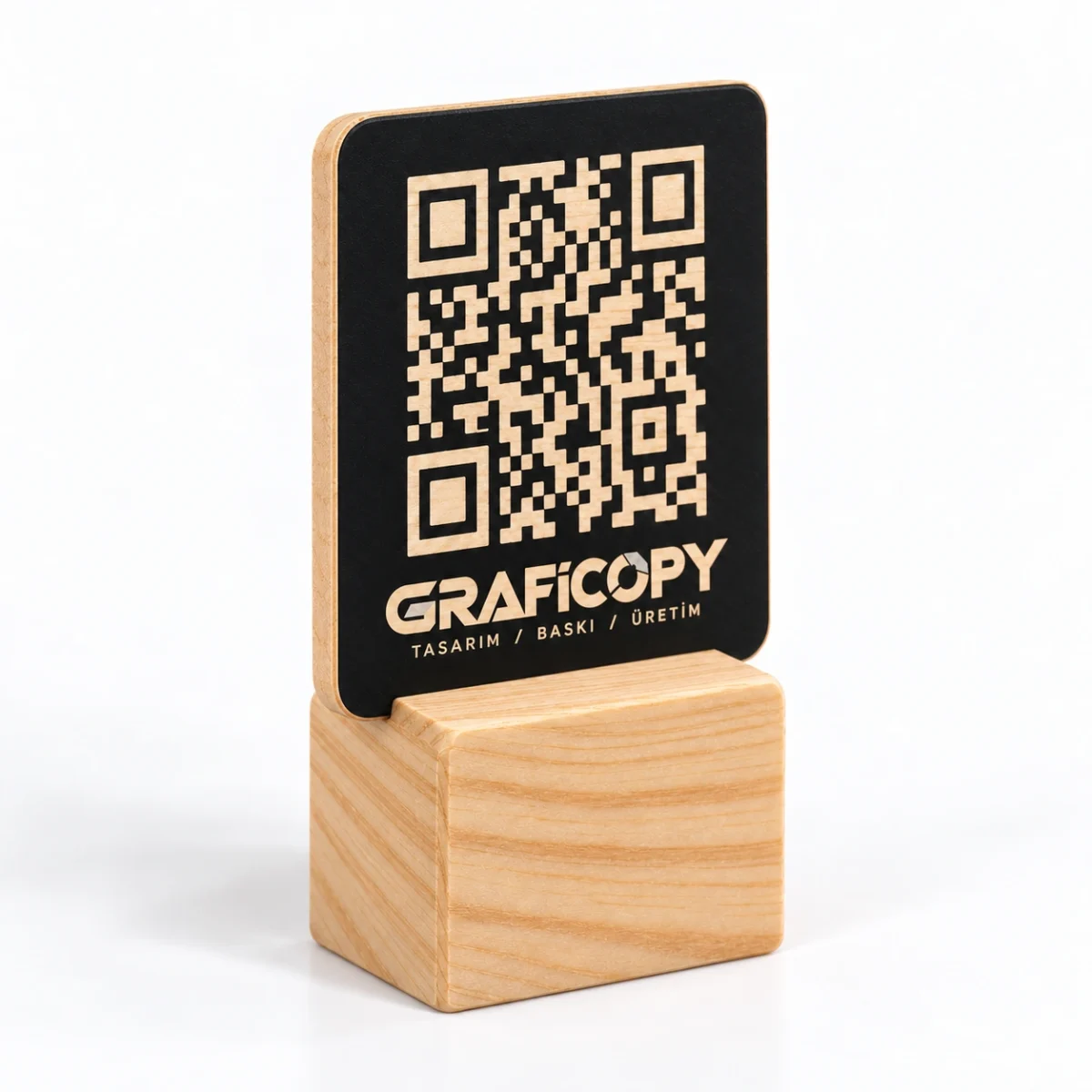 BLOK Ahşap QR Menü Standı - Görsel 3
