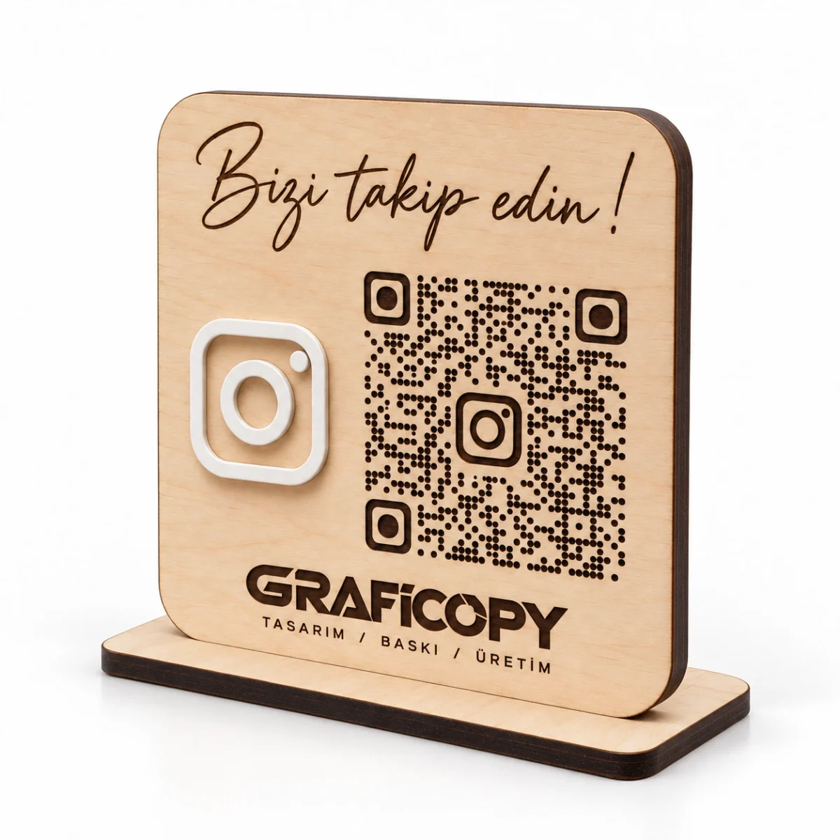 Ahşap Instagram QR Standı - Görsel 2