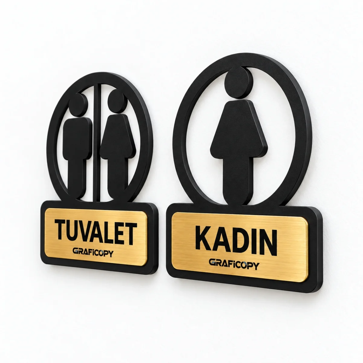 Yuvarlak Simgeli WC Kapı Tabelası - Görsel 2