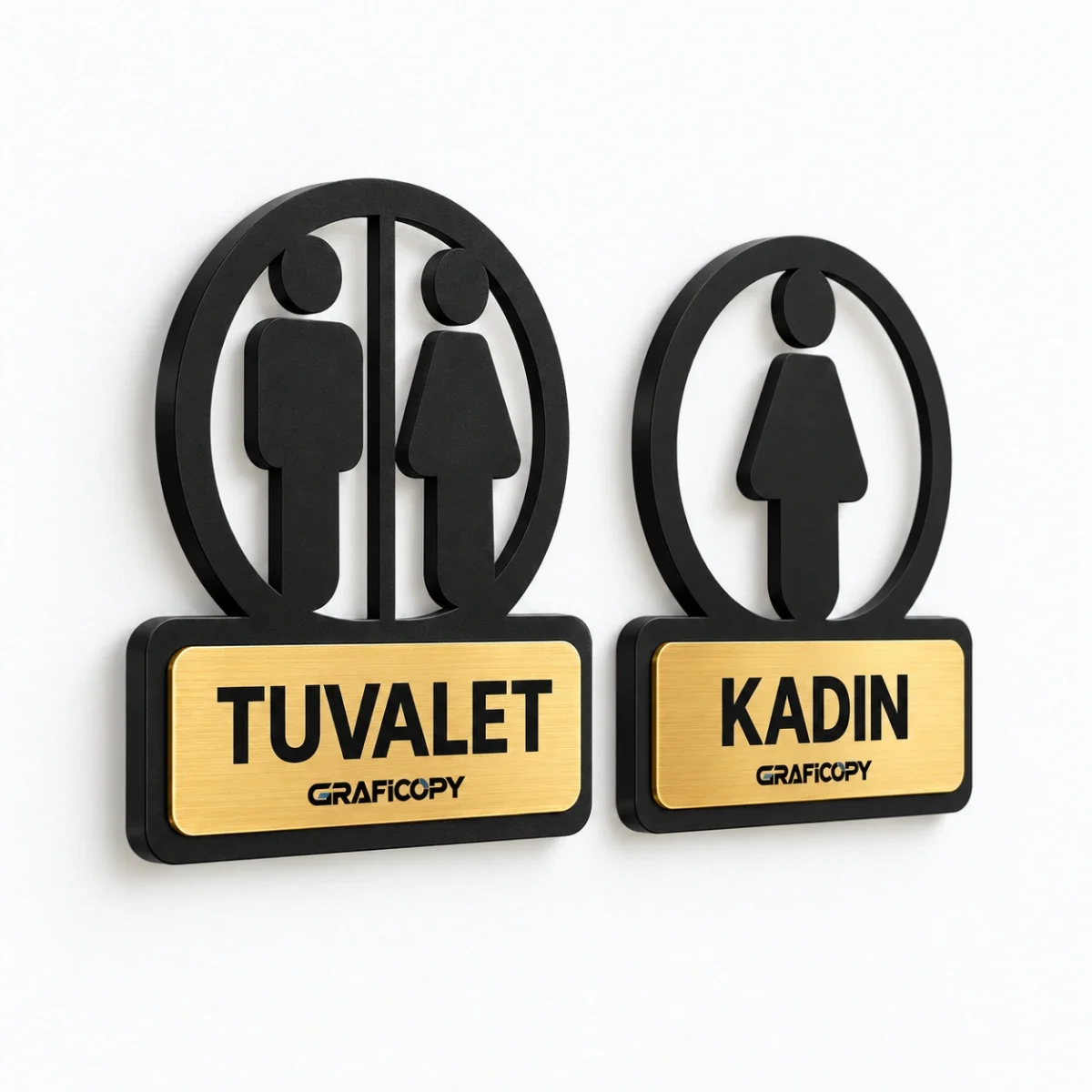 Yuvarlak Simgeli WC Kapı Tabelası - Görsel 3