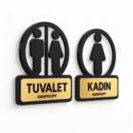 Yuvarlak Simgeli WC Kapı Tabelası - Görsel 3
